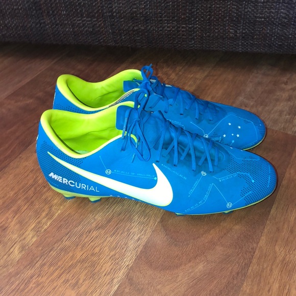 Nike Shoes - Nike Mercurial Blue and Green Cleats